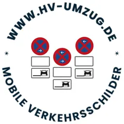 Halteverbotsschilder beim Umzug in München.