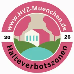 Beschilderung eines mobilen Halteverbot in München.